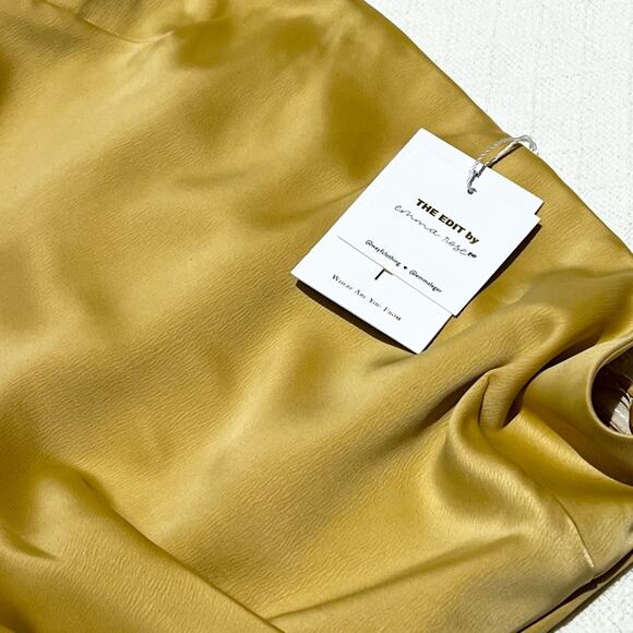 Wayf Strapless Gold Dress Medium NWT - Picture 11 of 13
